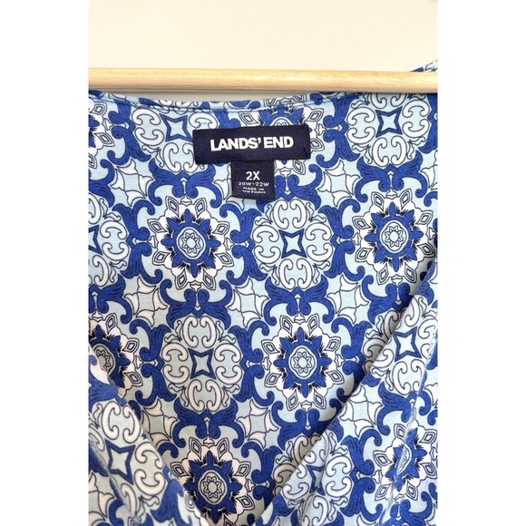 Lands End Women's Size 2X Maxi Dress Sleeveless Tiered Casual Chic Elevated Mumu - Picture 2 of 11